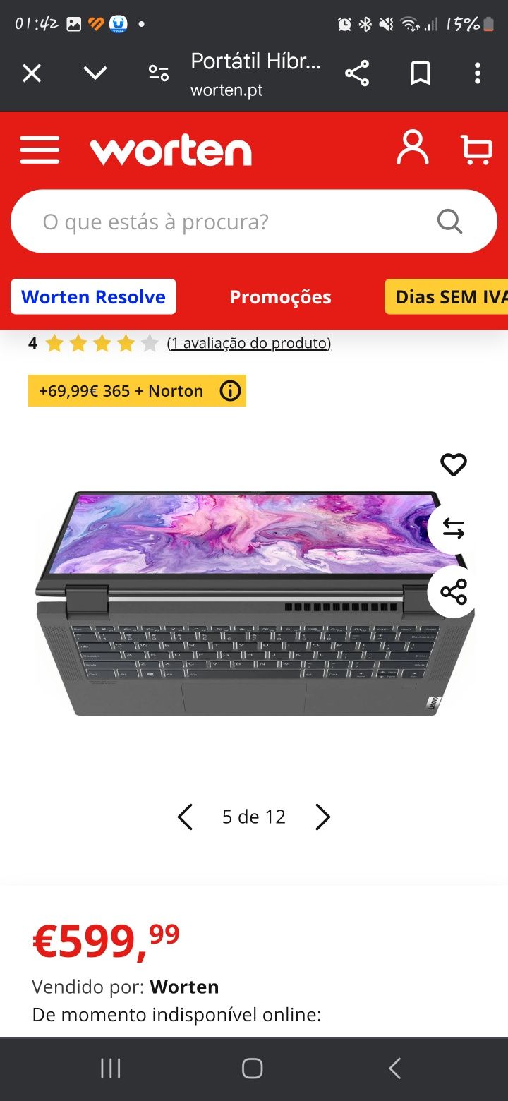 Portatil lenovo Super novo