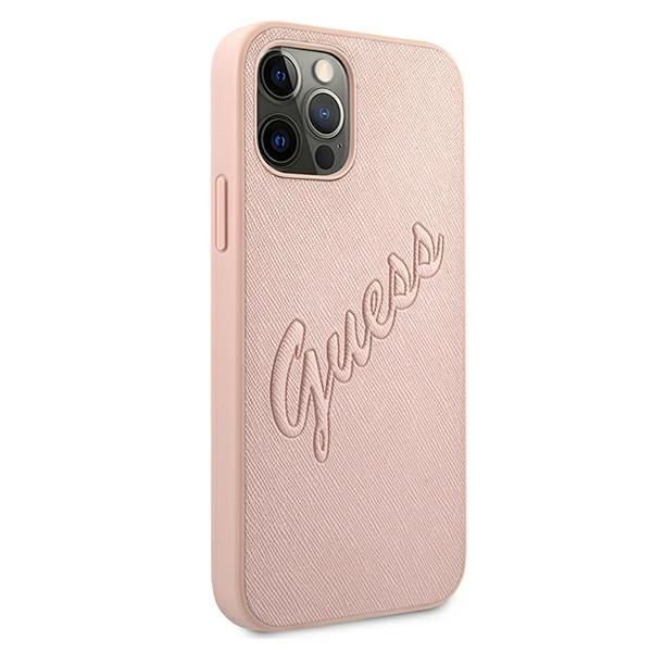 Guess Hardcase Saffiano Vintage Logo Pink iPhone 12/12 Pro 6,1"