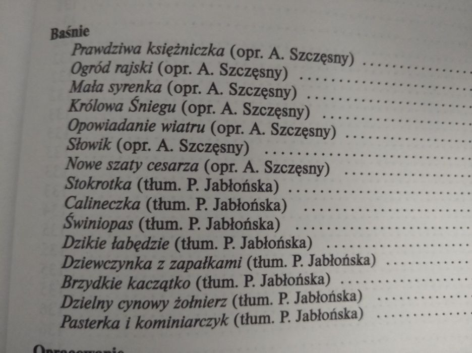 Baśnie Andersena zbiór baśni z opracowaniem