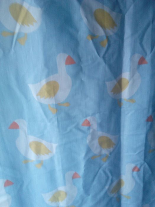 Cortinados azuis com patinhos