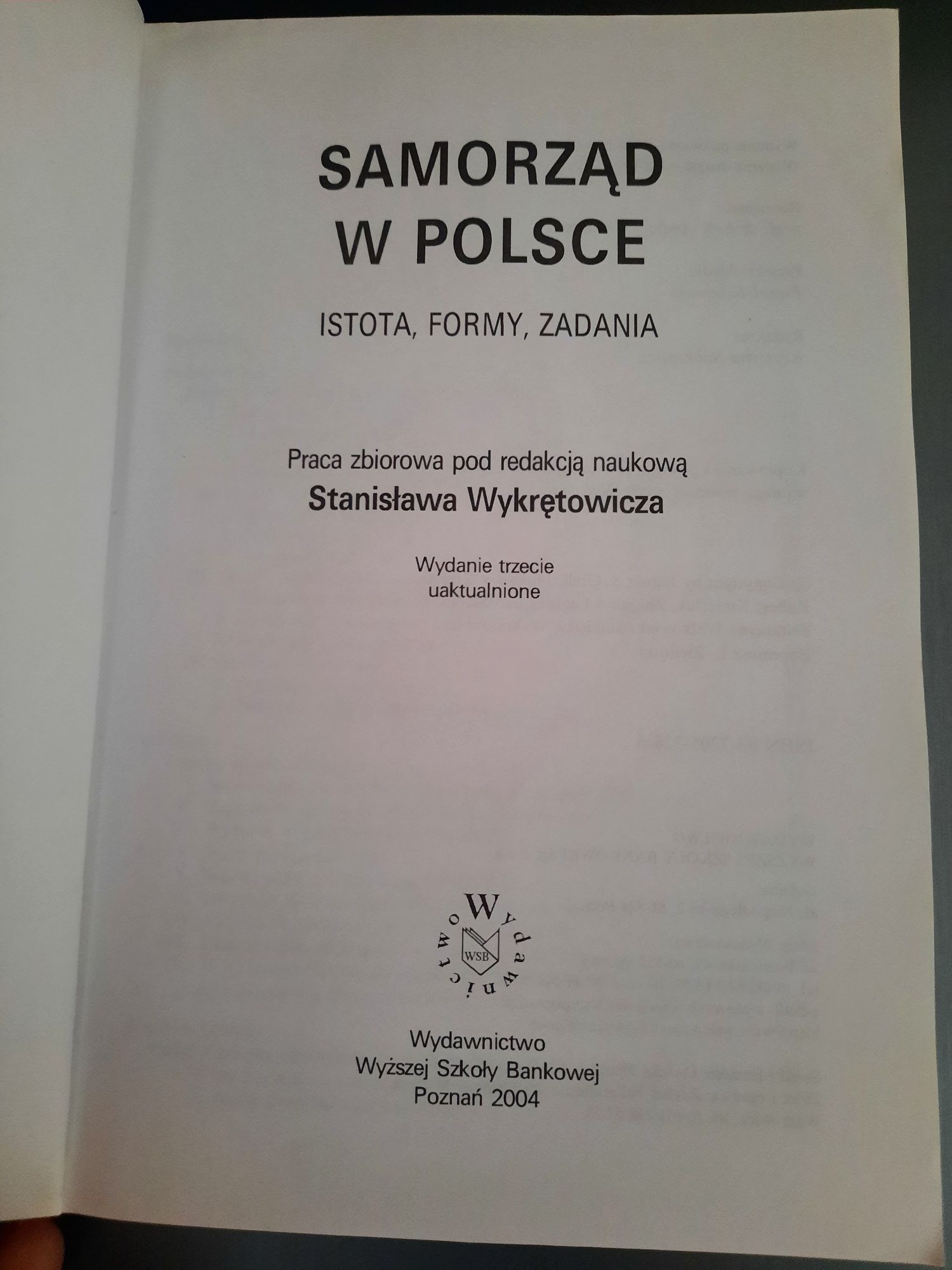 Samorząd w Polsce Stanisław Wykrętowicz