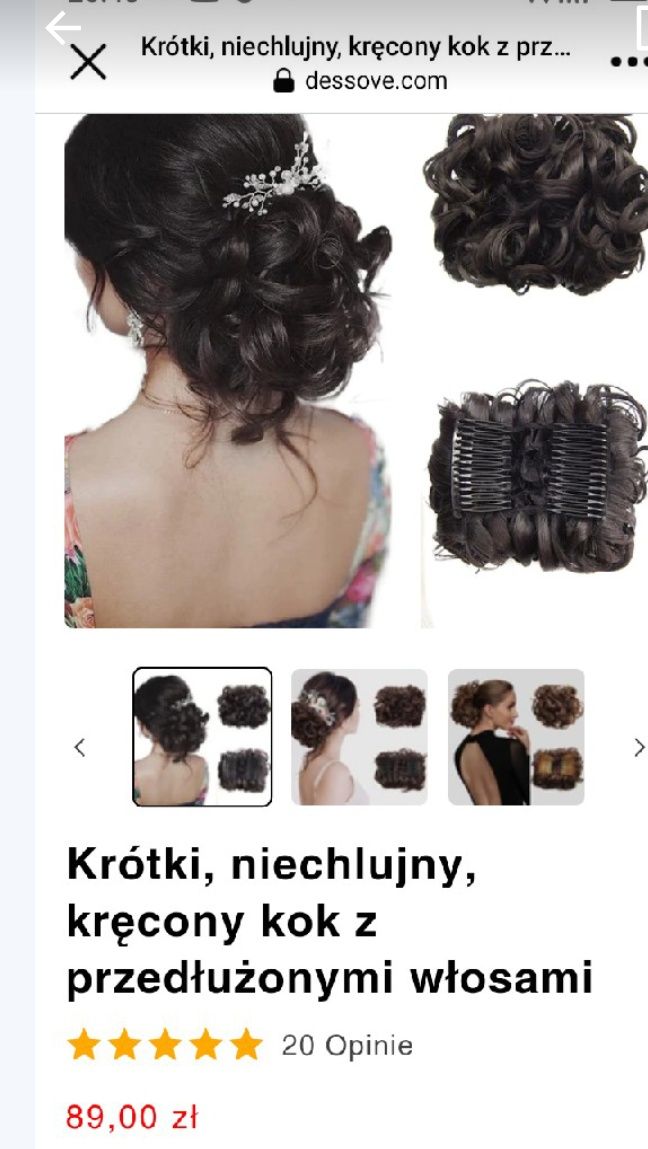 Sztuczny kok do włosów(ciemny brąz)