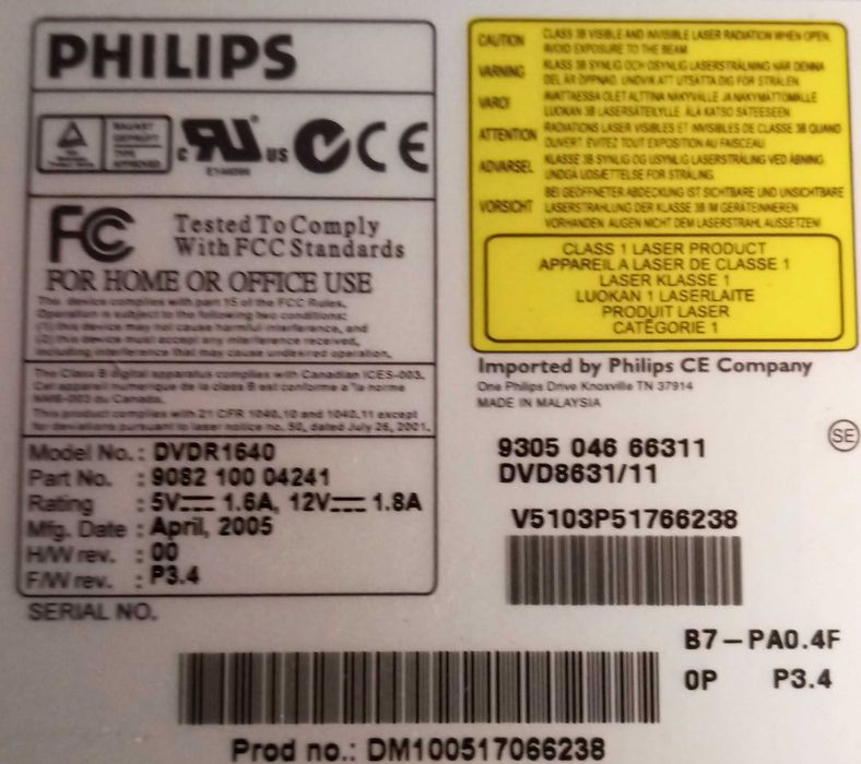 Drive CD/DVD-R-RW Philips