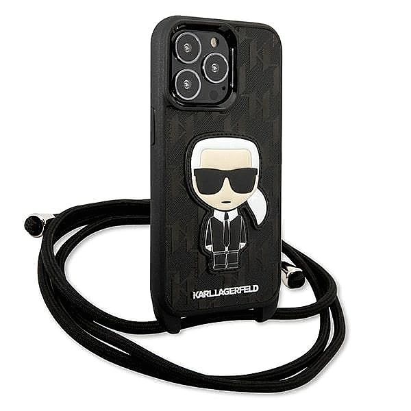 Etui Karl Lagerfeld Leather Monogram Patch and Cord Iconik na iPhone 1