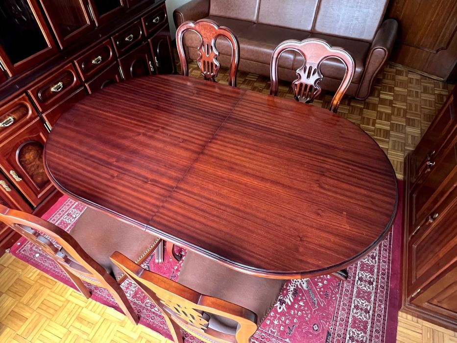 Mesa de Jantar extensível de madeira maciça para 6 a 8 pessoas