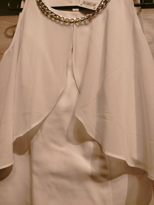 Piekna Elegancka Biała na ślub cywilny sukienka Orsay Nowa z lancuszki