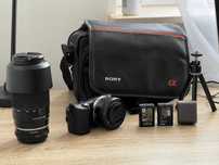 Sony NEX-5R + 2 obiektywy (16–50mm, 75–300mm)