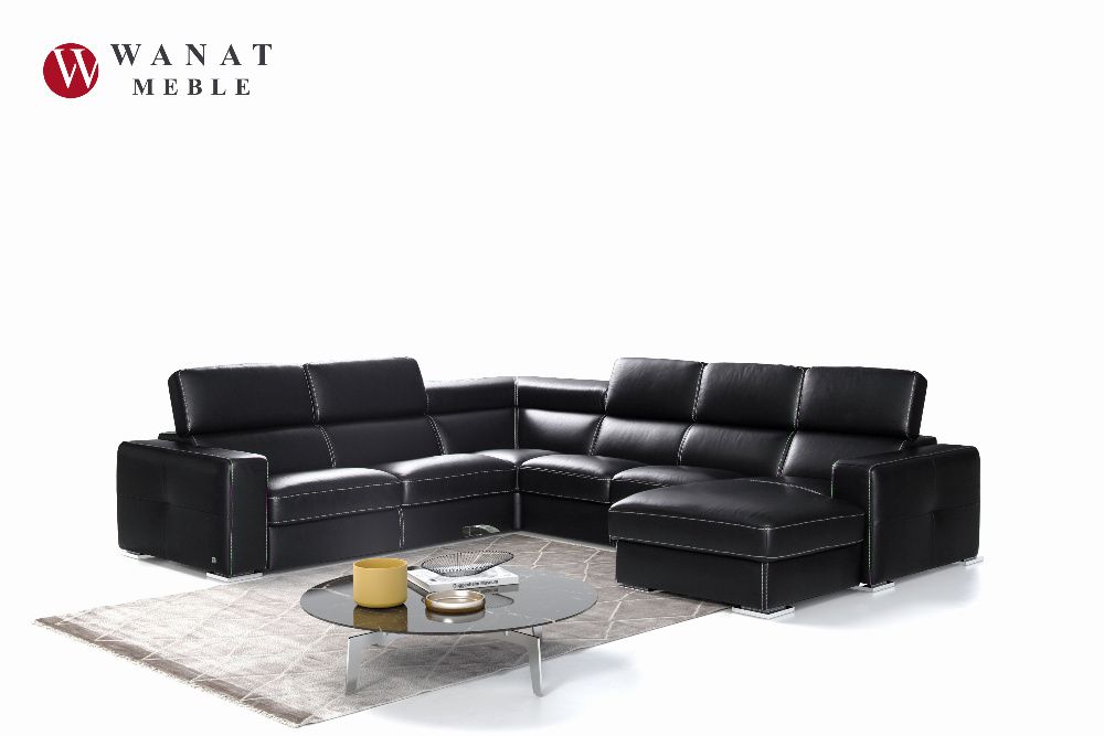 Nowoczesny Zestaw Wypoczynkowy Skóra Meble Wanat