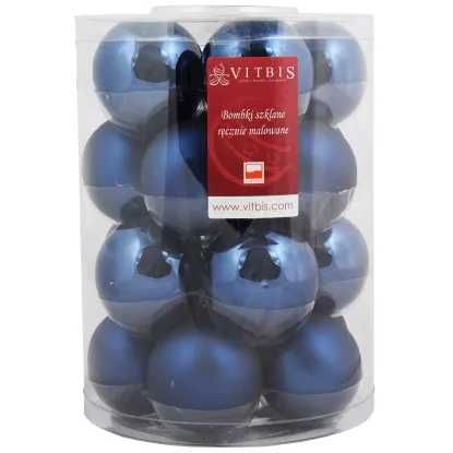 Bombki gładkie w tubie granatowe śr. 6 cm - 20 szt