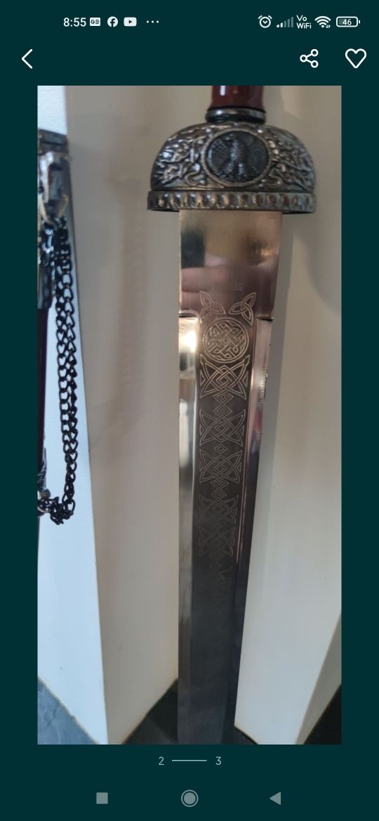 Miecz rzymski gladius stalowy treningowy nowy