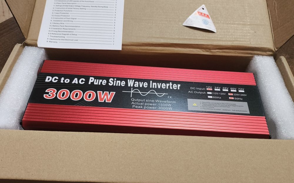 Інвертор 12В 220В 3000Вт Чистий СИНУС инвертор inverter преобразовател