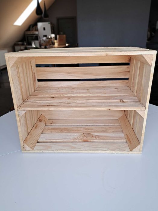 Skrzynka drewniana z półką 50x40x30 nowa solidna