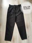 F&F lniane czarne spodnie paperbag wysoki stan 40 len & wiskoza