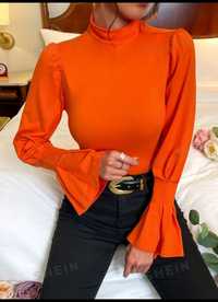 Elegancka bluzka pomarańczowa polgolf L