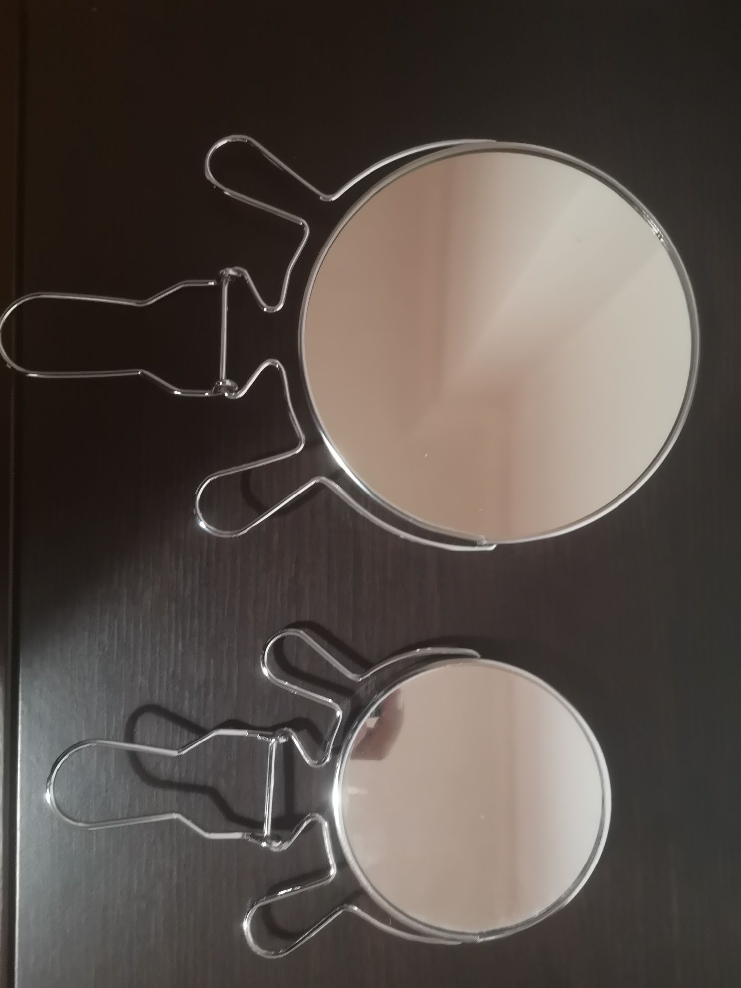 Espelho redondo dupla face c/apoio