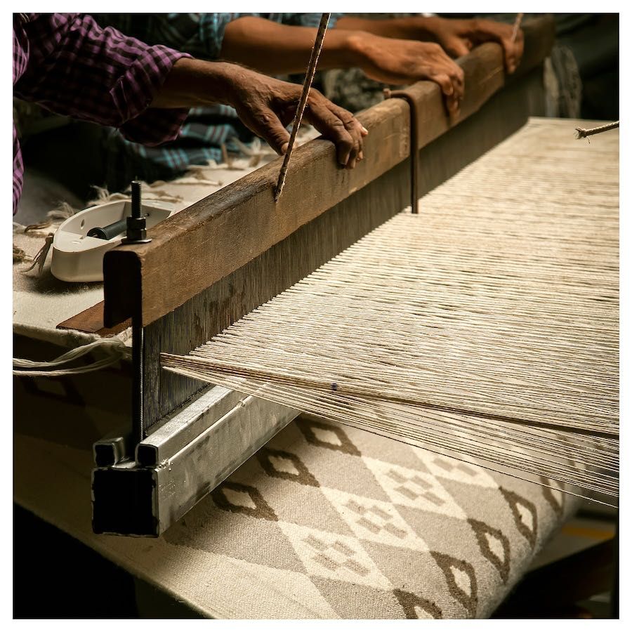 Ikea VAGNAT Dywan tkany kremowy szary Aztecki BOHO 170 x 240 cm
