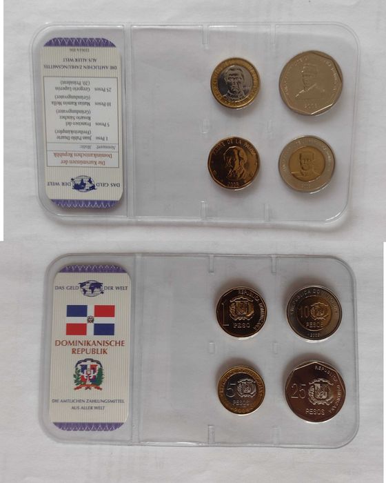 Наборы монет Уругвай Барбадос Багамы Гватемала Доминикана Коста Рика