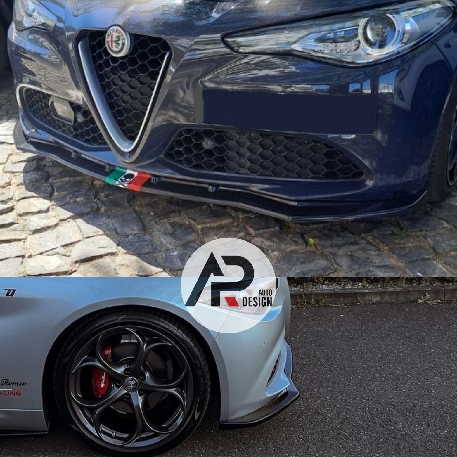 Alfa Romeo Giulia Sprint Super Ti Veloce Lip Lamina Frontal Preto bril