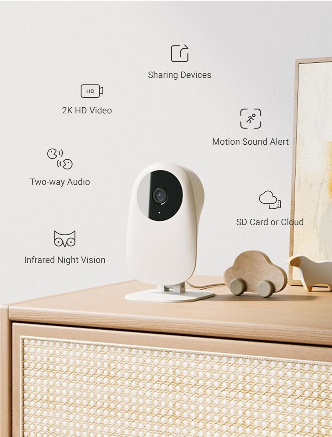 Inteligentna Niania Nooie IPC wykrywacz płaczu, WiFi, Alexa Dzieco