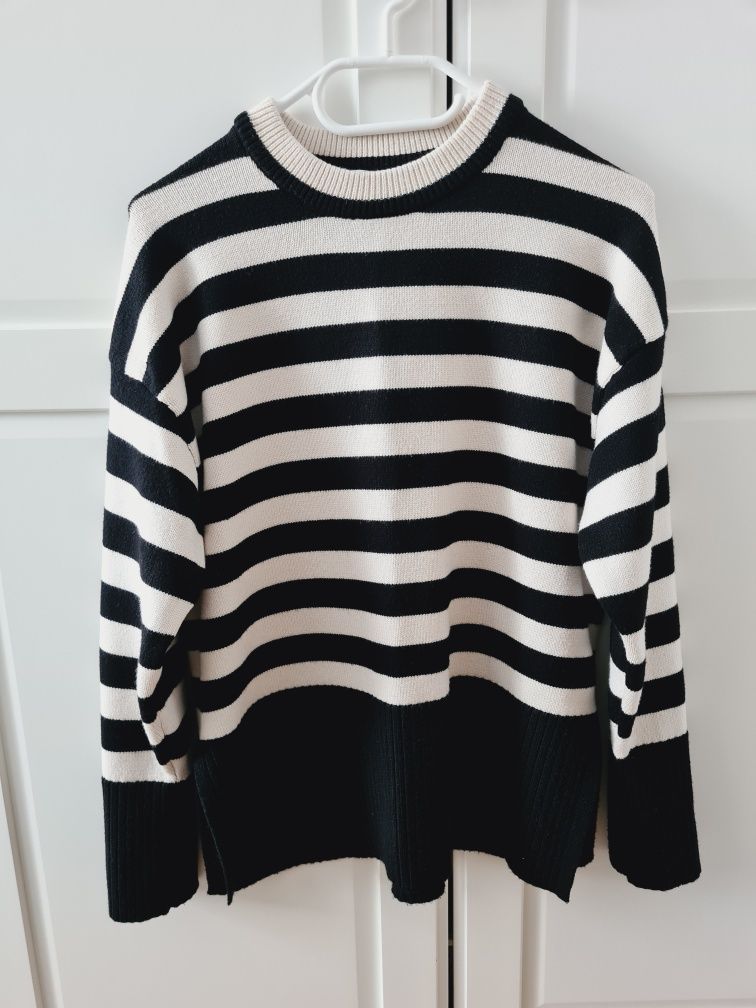 Sweter damski Zara basic w paski wiskoza r. S 36