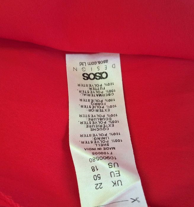 Zwiewna czerwona sukienka plisowana mini ASOS