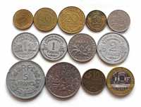Набор монет Франции (сантимы, франки), 13 шт