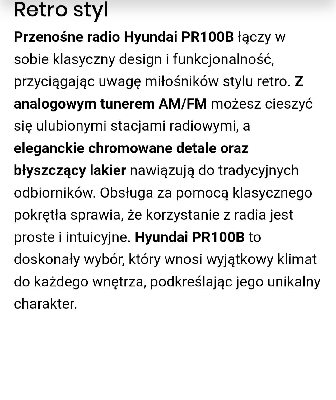 Radio HYUNDAI Retro Style