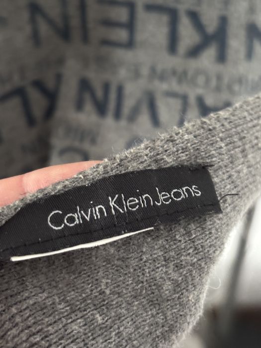 Szalik Calvin Klein szaro niebieski