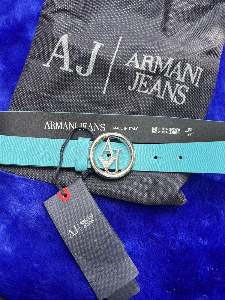 Turkusowy pasek Armani Jeans