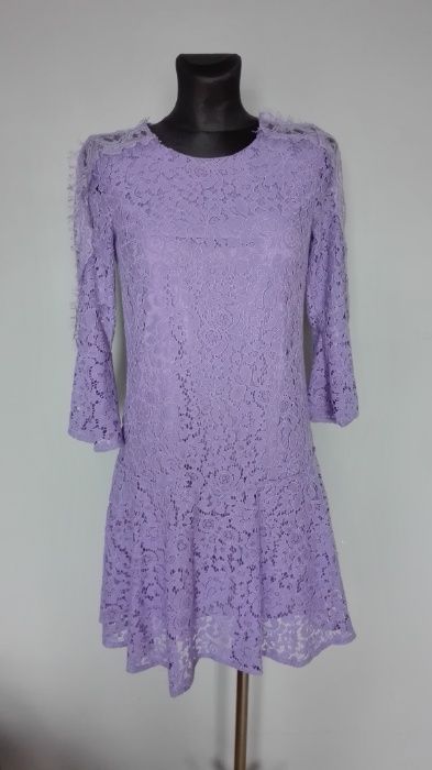 RESERVED Sukienka z koronki,fioletowa ,liliowa .