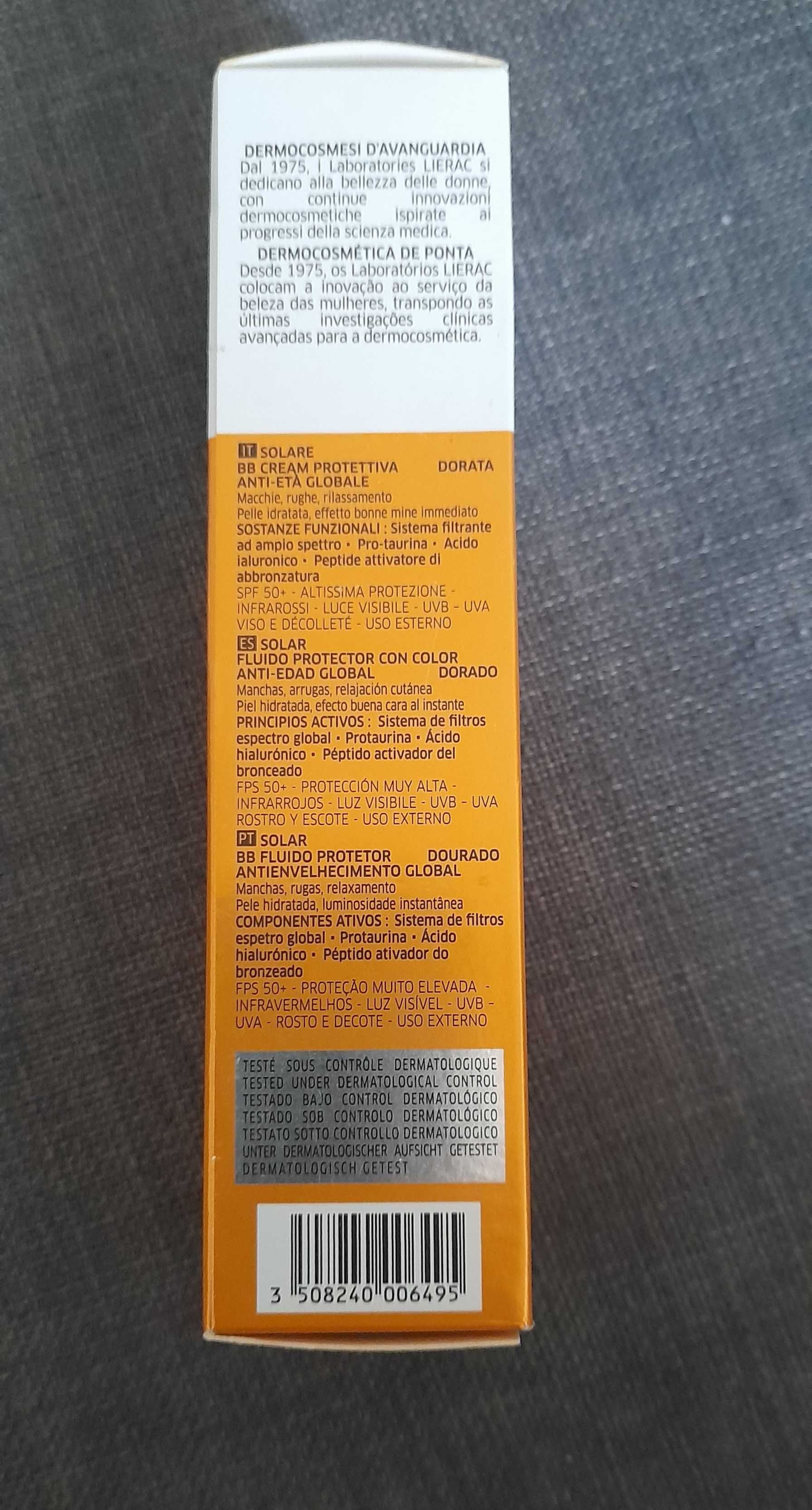 Lierac Sunissime Fluído BB Gold SPF50+ 40ml