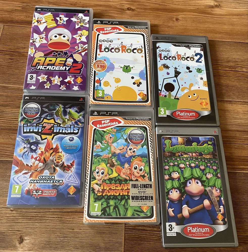 Sony PSP: Ben 10, Jak, Patapon, LocoRoco, Toy Story, Sega MegaDrive