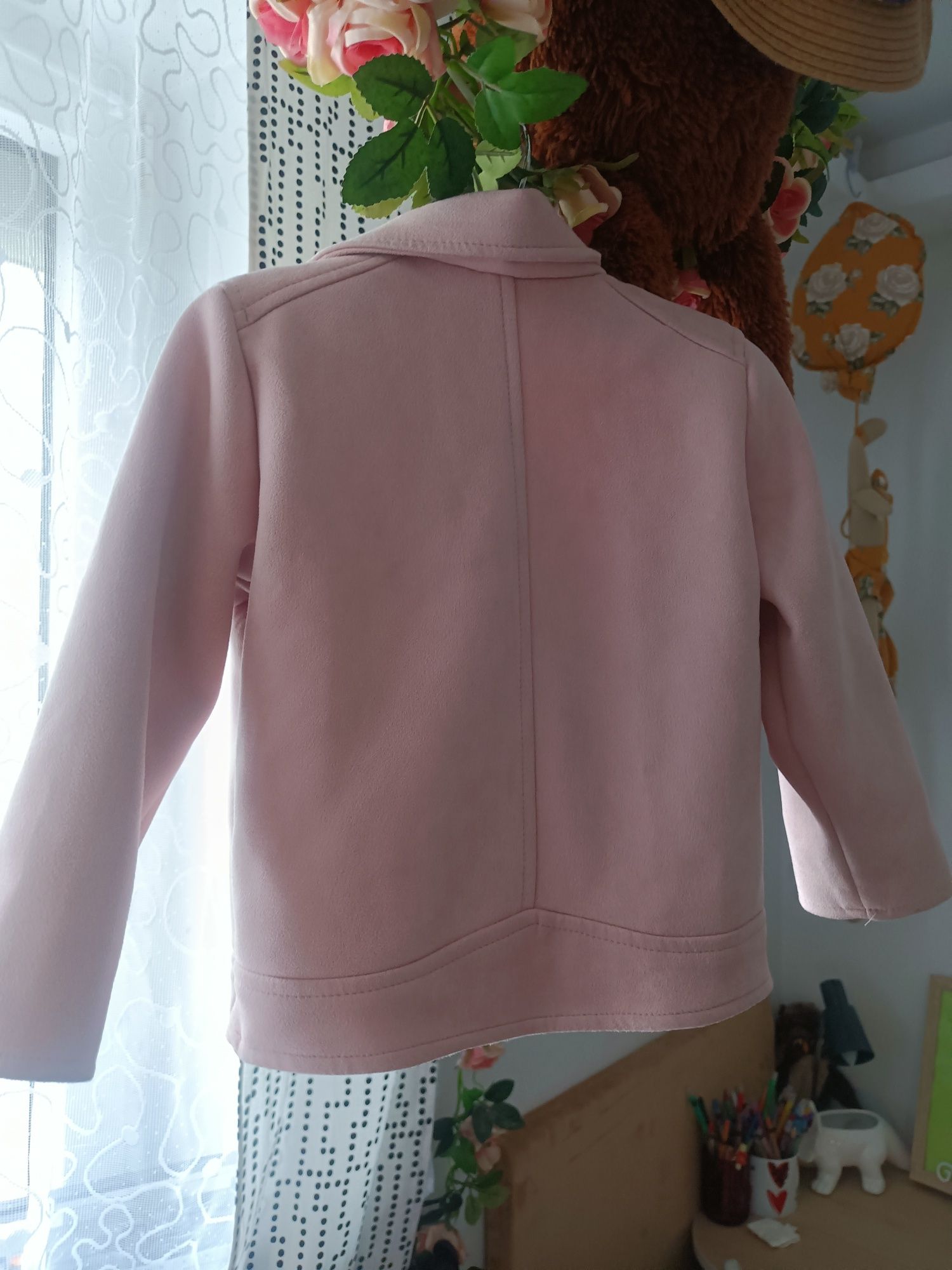 Śliczna różowa ramoneska - kurtka rozmiar 92