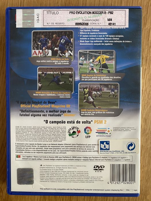 Jogo PS2 - PRO Evolution Soccer 5