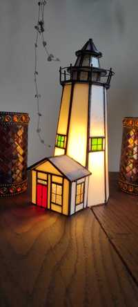 Lampa witrażowa latarnia morska