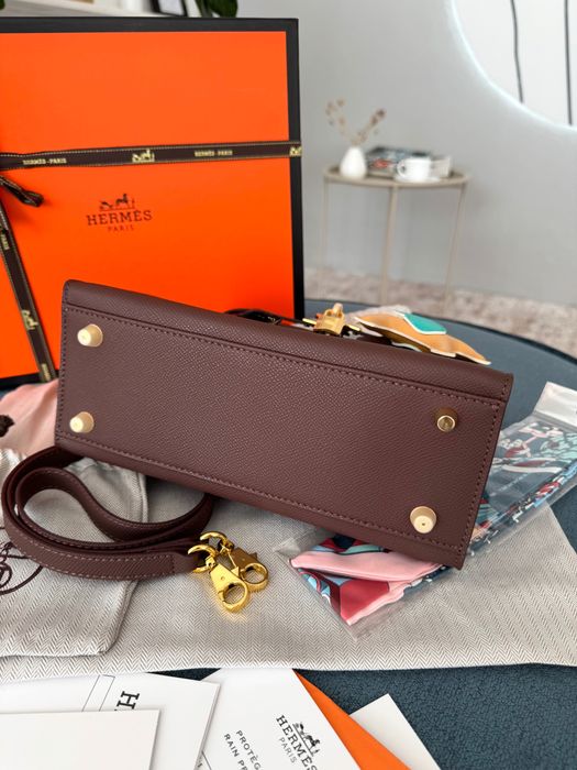 Сумка Hermes Kelly 25 Chocolate Gold