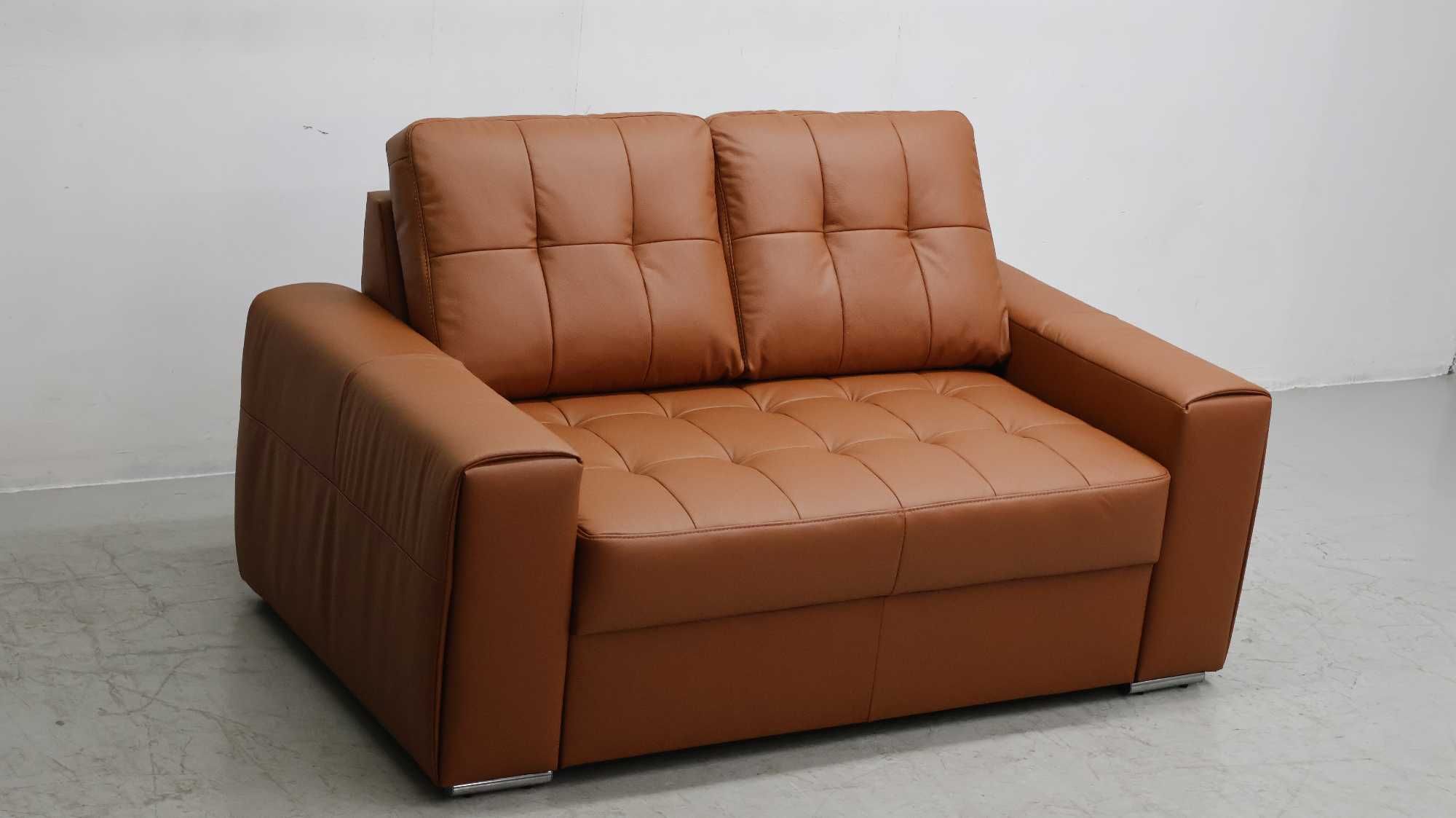 2 os sofa, kanapa, karmelowa SKÓRA naturalna 3999 skóra Madras brąz