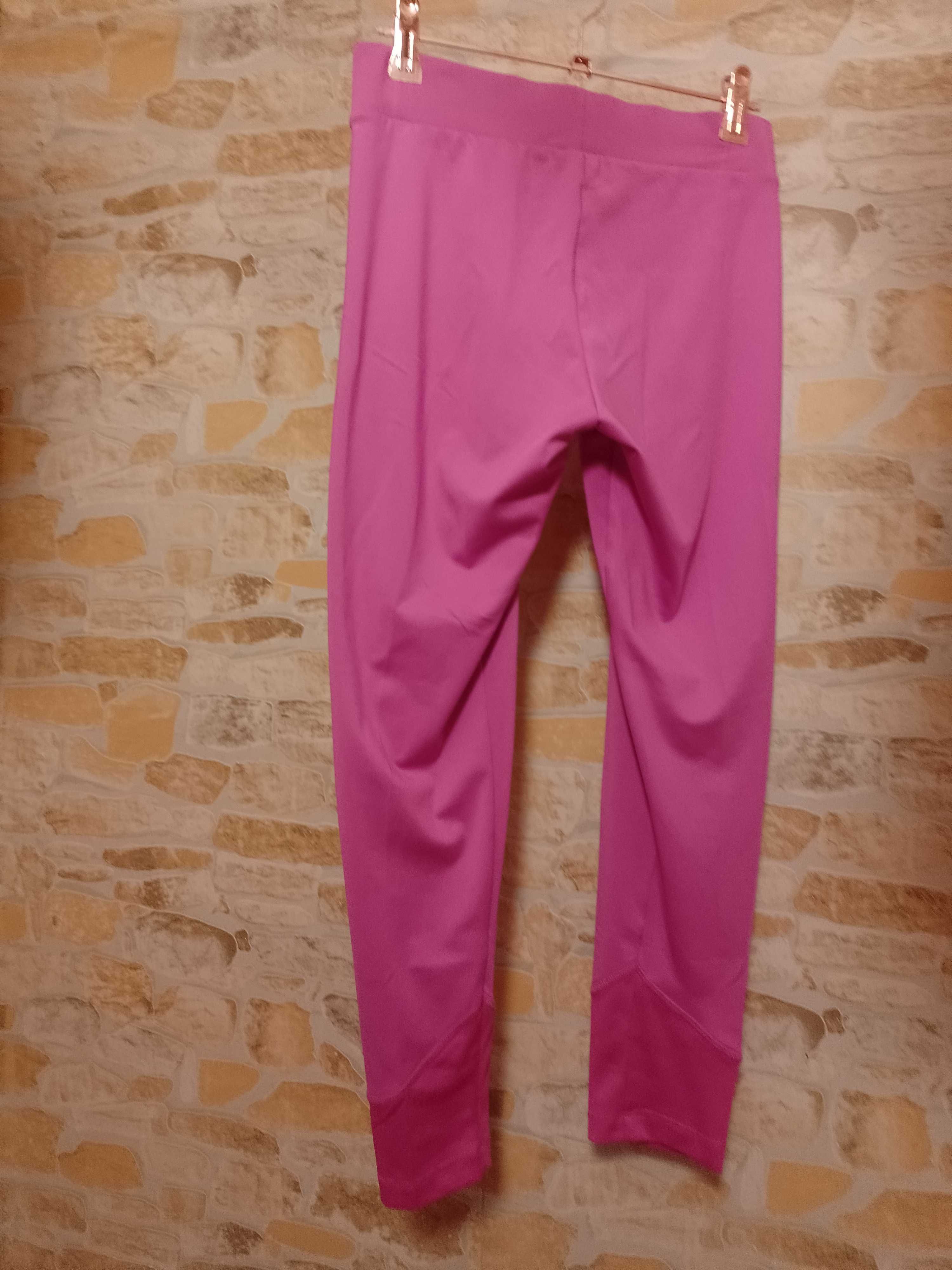 (XL) Converse/ Różowe, bogato zdobione legginsy fitness, getry