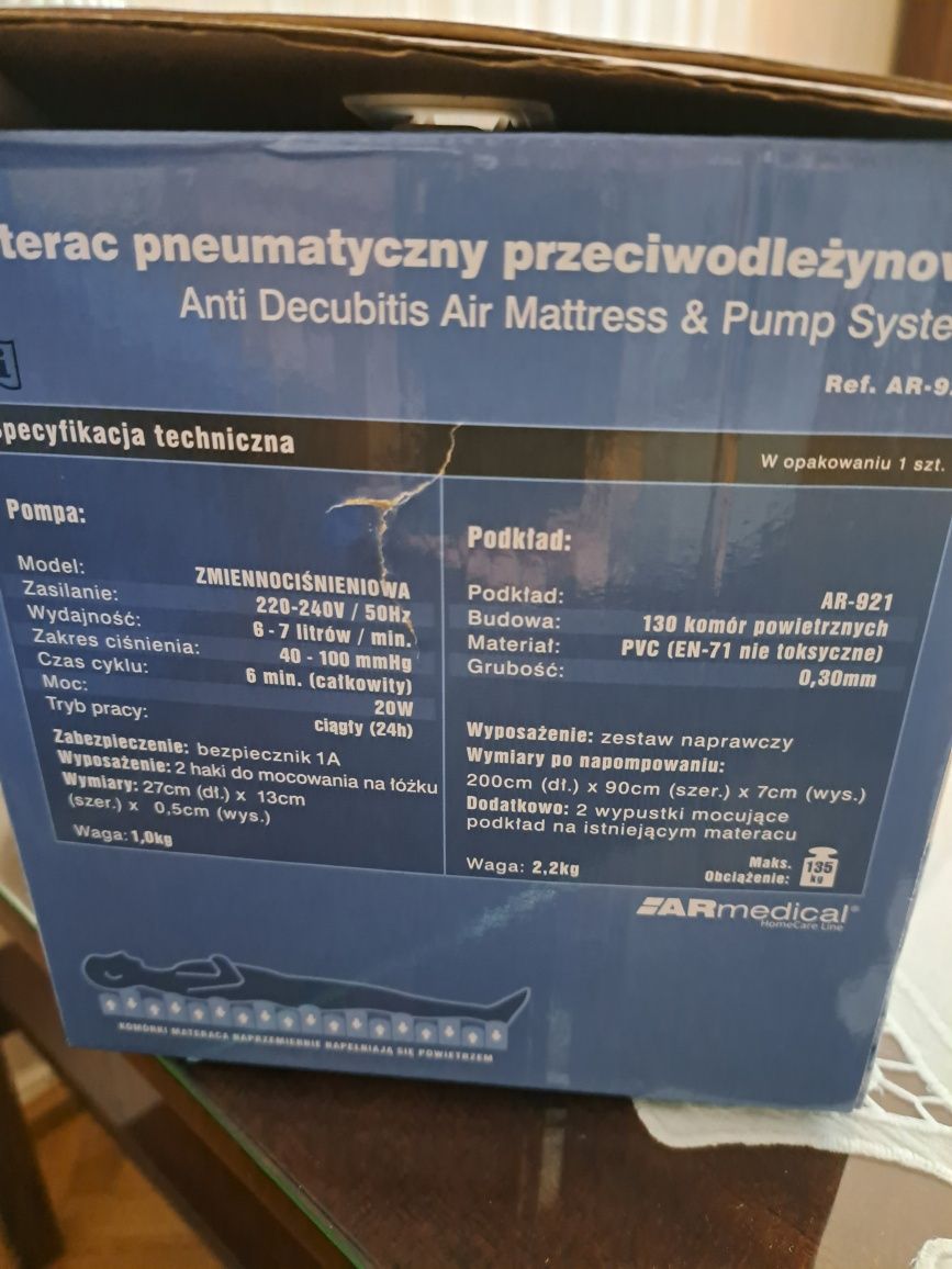 Materac przeciwodleżynowy
