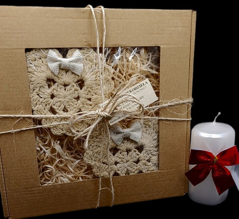 Serduszka zawieszki choinkowe ręcznie wykonane 2szt