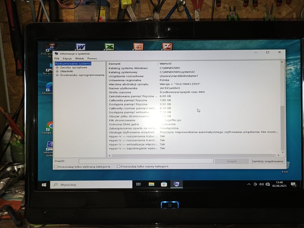 Komputer stacjonarny , komputer i monitor w jednej obudowie