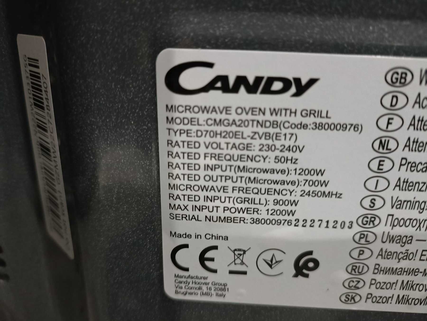 Продам НОВУ НАДІЙНУ Мікрохвильову піч CANDY з функцією " Гриль "