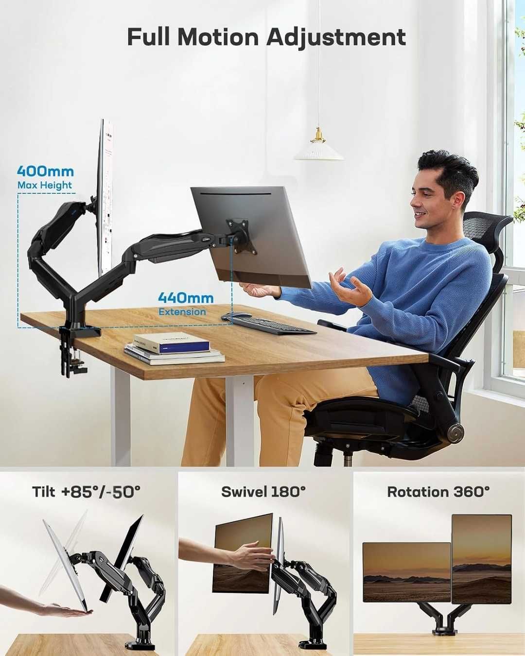 Suporte de monitor HUANUO para 2 monitores