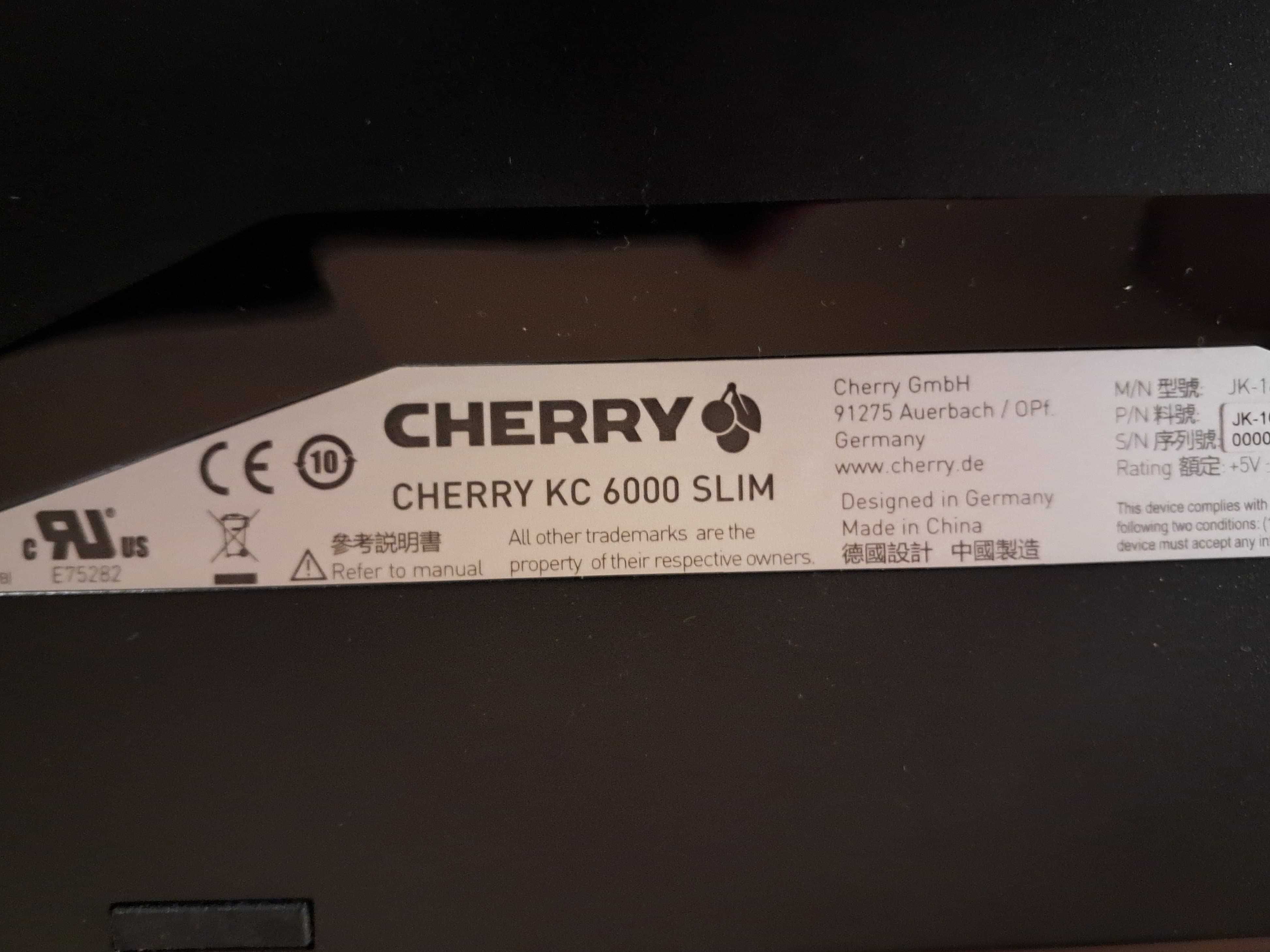 Klawiatura CHERRY KC 6000, płaska, czarna