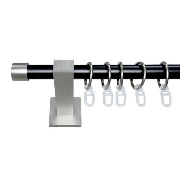 Карниз однорядний металевий 25мм Техно Барамела чорний 1,60м