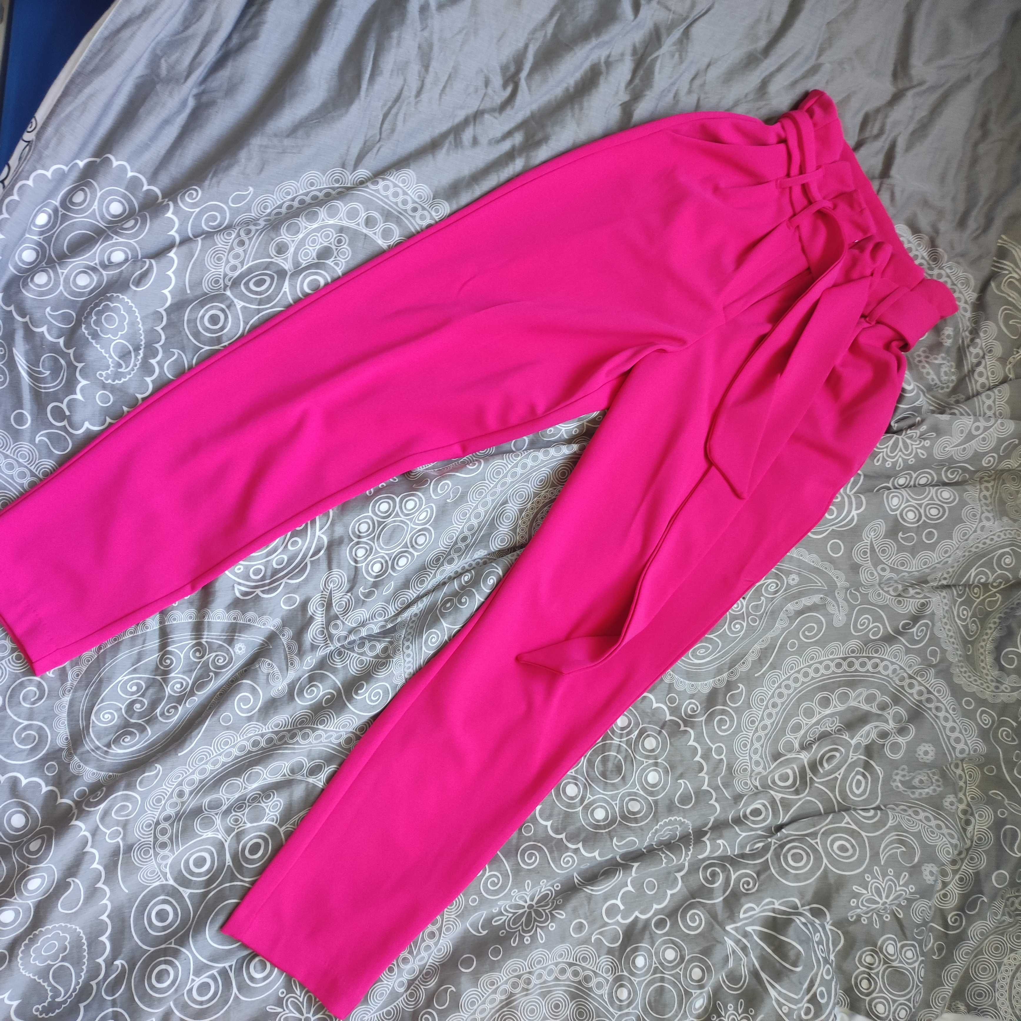 Różowe neon spodnie damskie S