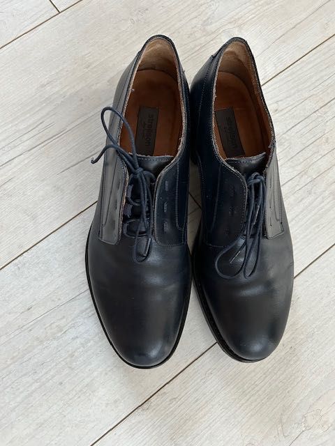 Buty męskie, skóra naturalna, ciemny granat, rozmiar 41