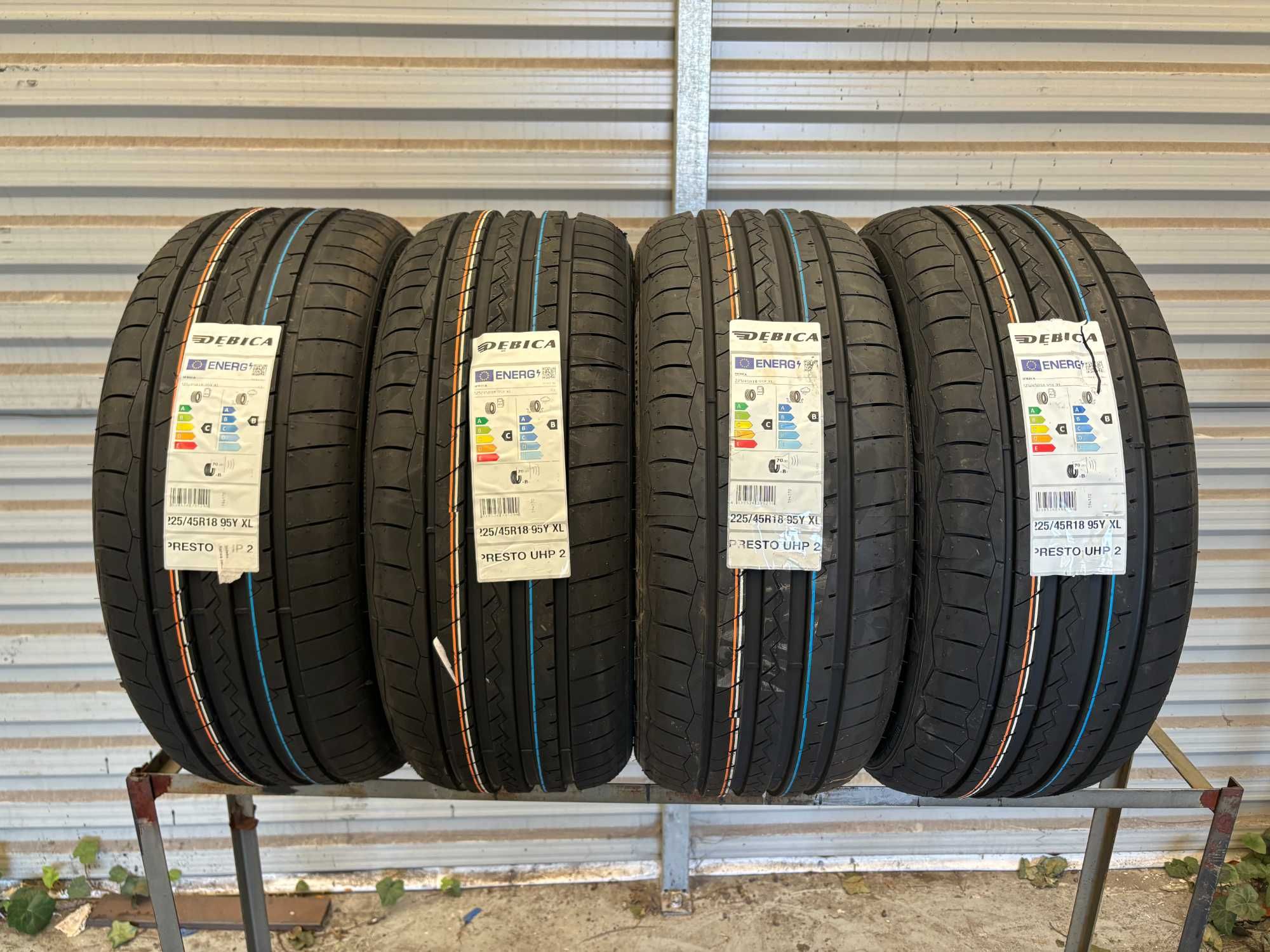 4szt letnie 225/45R18 Dębica UHP2 95Y XL parametry: C,B,70db gwarancja