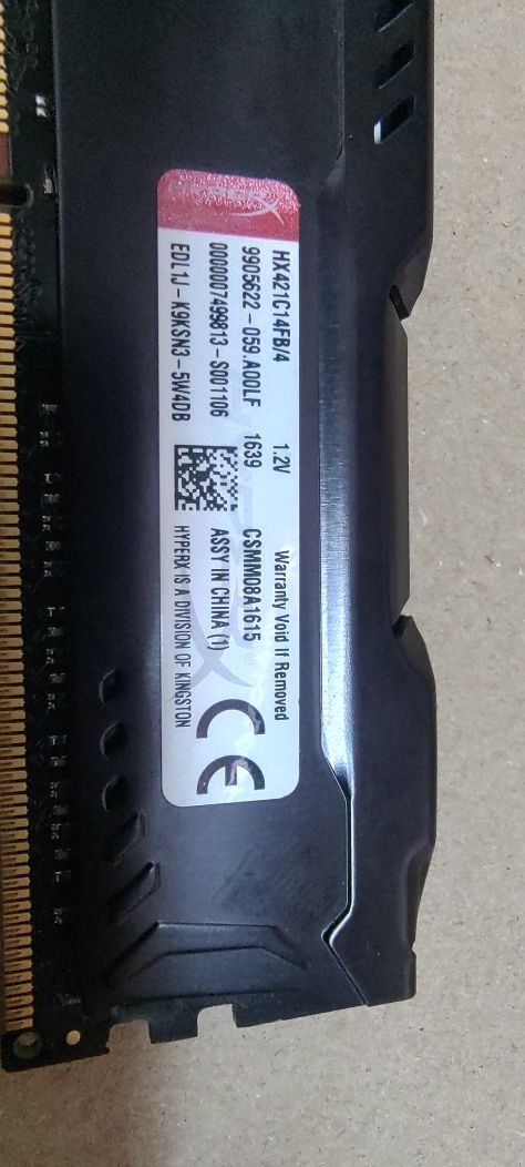Kość pamięci ram ddr4 Hyperx fury 4gb Kingston 2133mhz