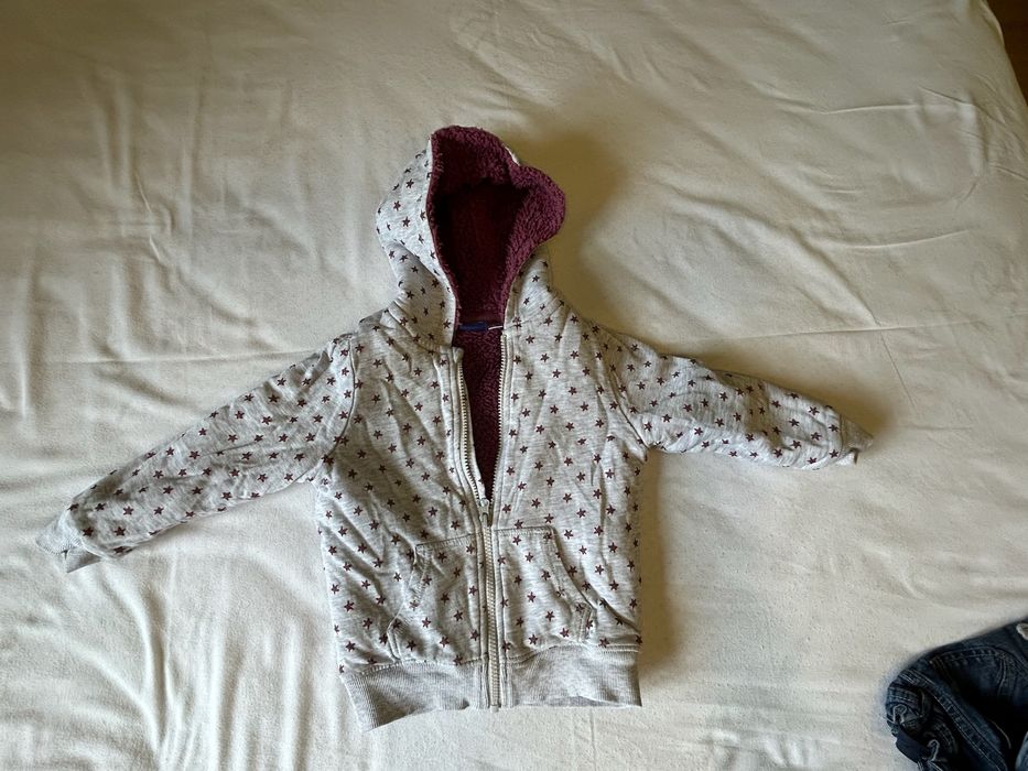 Bluza z futerkiem roz 98/104